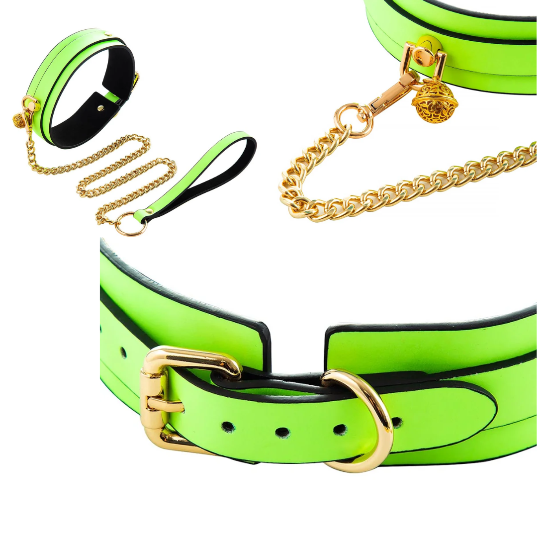 Collar con Cadena Verde Neón