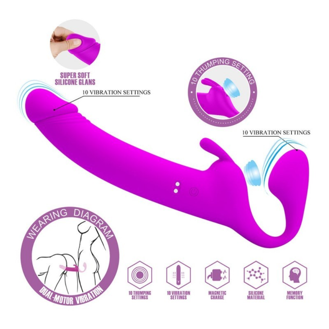 Vibrador Zanini Doble Strapless USB