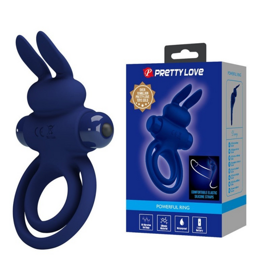 Anillo Conejo Vibrador Doble Azul