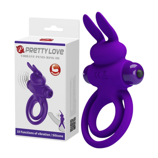 Anillo Conejo Vibrador Doble Morado