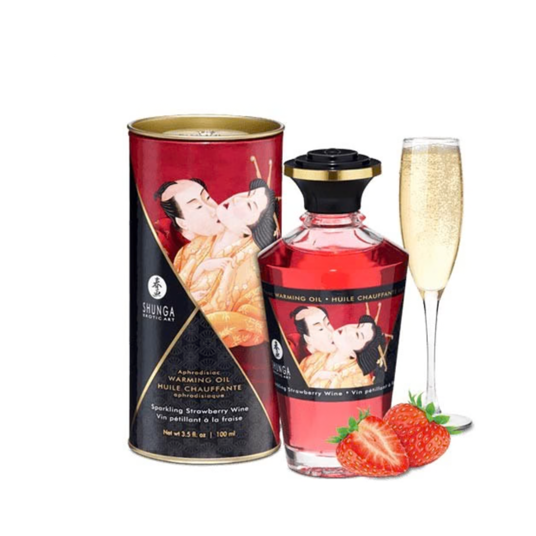 Aceite Afrodisiaco Comestible Frutilla y Champaña 100 ml