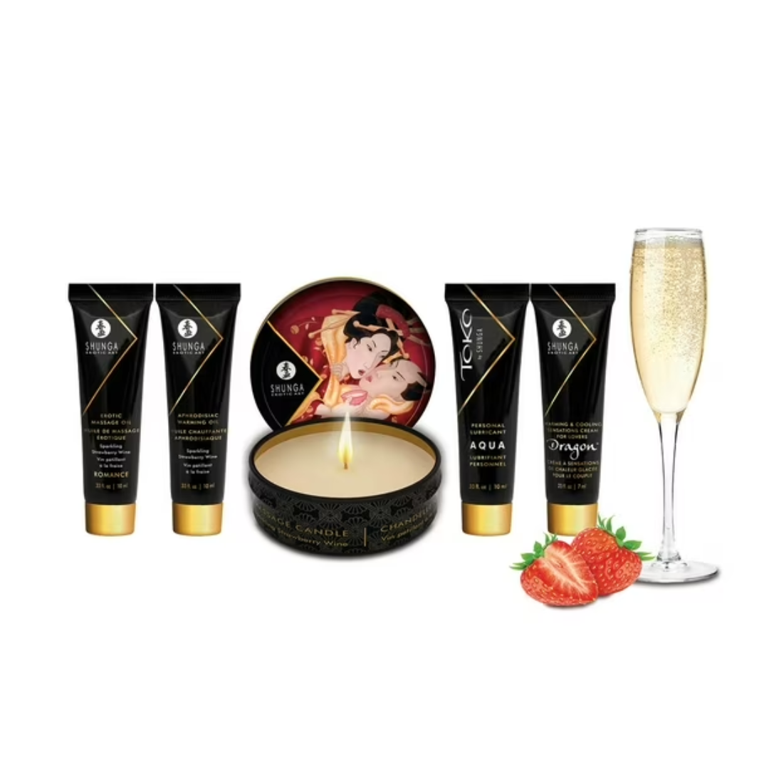 Kit Secretos de la Geisha Frutillas con Champaña
