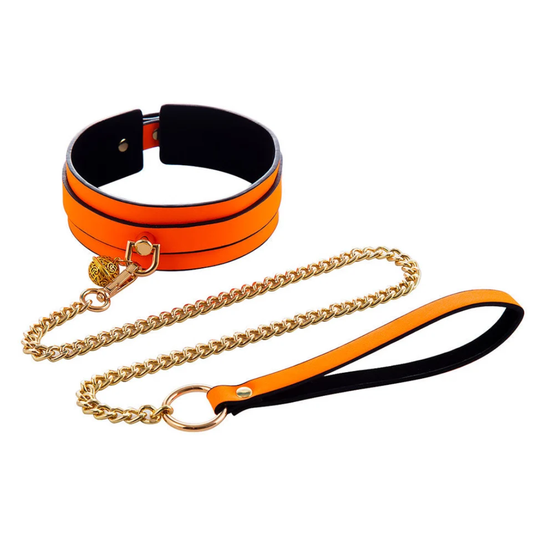 Collar con Cadena Naranjo Neón