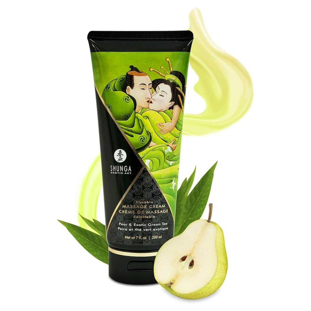 Crema de Masaje Comestible Pera y Te Verde 200 ml