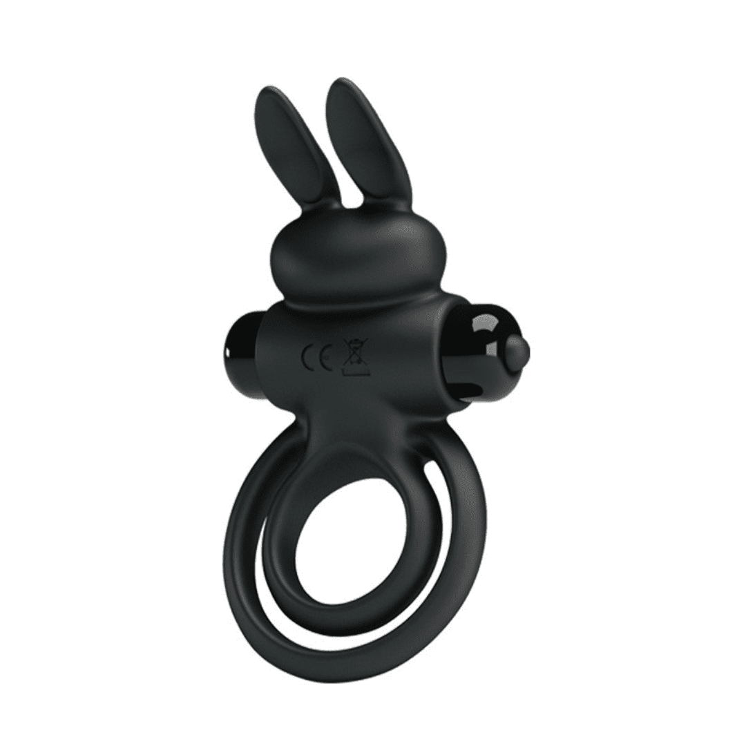 Anillo Conejo Vibrador Doble Negro