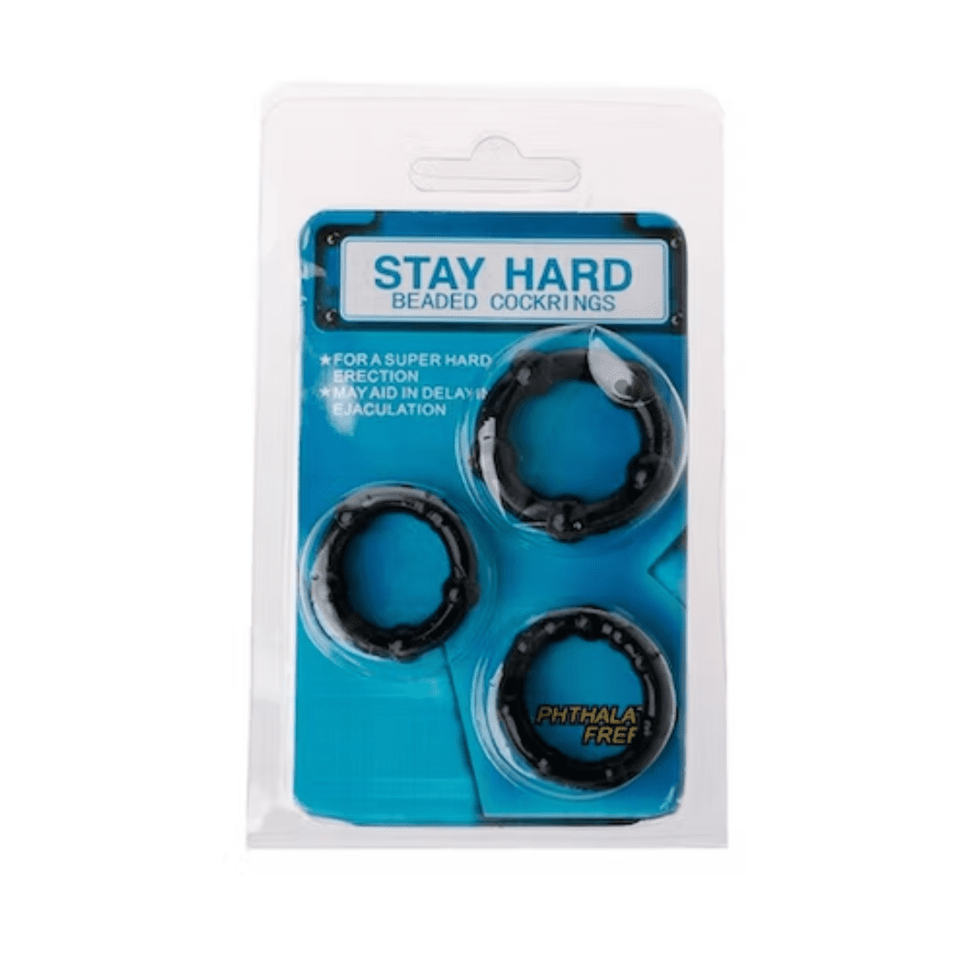 Set Anillos Erectores Stay Hard Negro